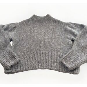 Divided H&M Silver Metallic Sparkle Glitter Crop Sweater S Futuristic Rave